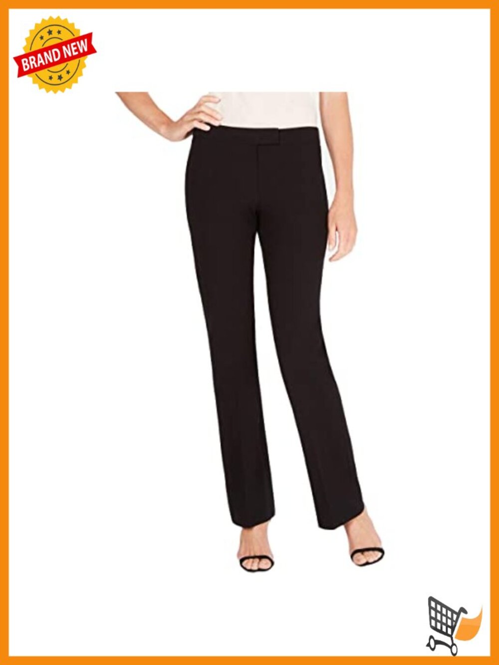 Anne Klein Stretch Flare Leg Mid Rise Tailored Dress Pants Business